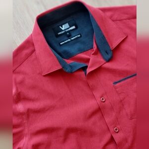 Vincent Damerique Red Short Sleeved Shirt Size 16